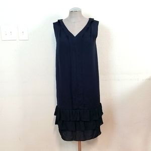 IENA Navy Straigh Ruffle Sleevles Dress